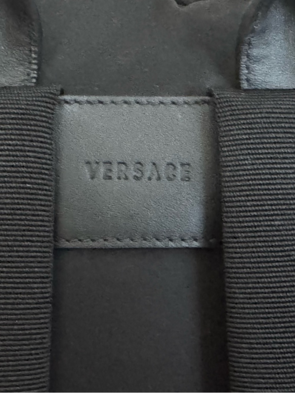 Versace Black Logo Embossed Backpack Panel - Picture 5 of 6